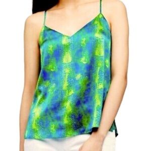 L’agence Kylee Racerback Tank 100% Silk Amazon Viper Print.